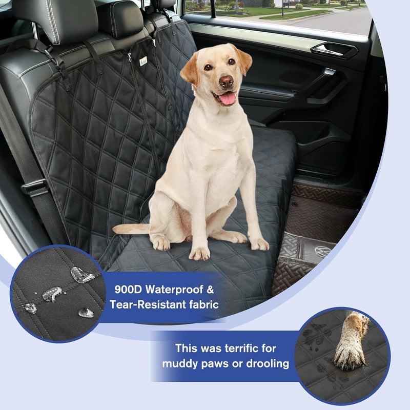 ALLANSING XL Back Seat Cover for Full-Size Trucks/SUVs Rear Split Bench, Heavy Duty 900D Waterproof Non-Slip Car Seat Protector for Messy Pet Dogs & Kids, Easy Clean (Black) - Image 2